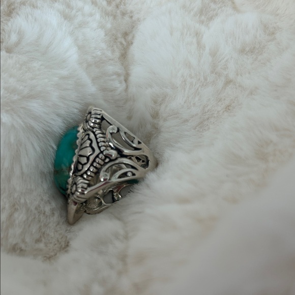 JTV Sterling and turquoise (?) ring-size 5 - Picture 4 of 5